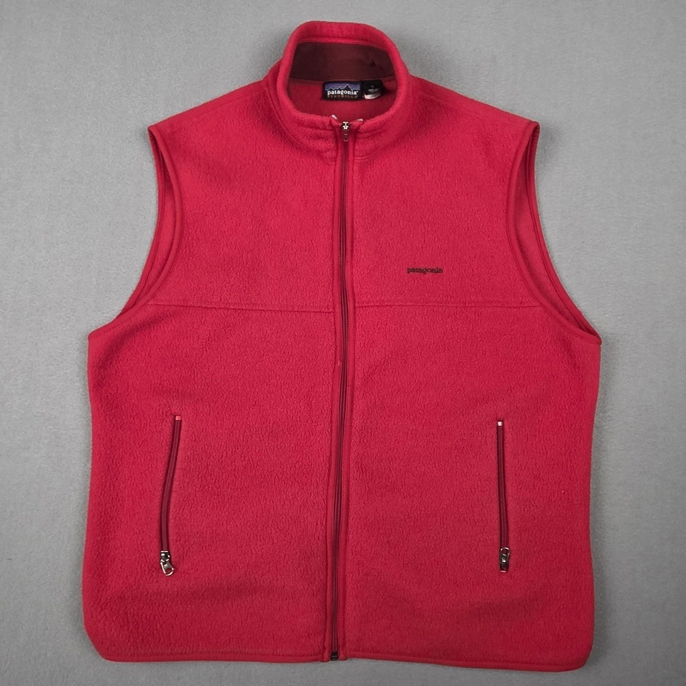 Patagonia Synchilla Vest Womens X-Large Red Synchilla Full Zip Pockets